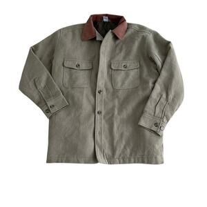 Vintage Barn Jacket Suede Collar Quilted Size M